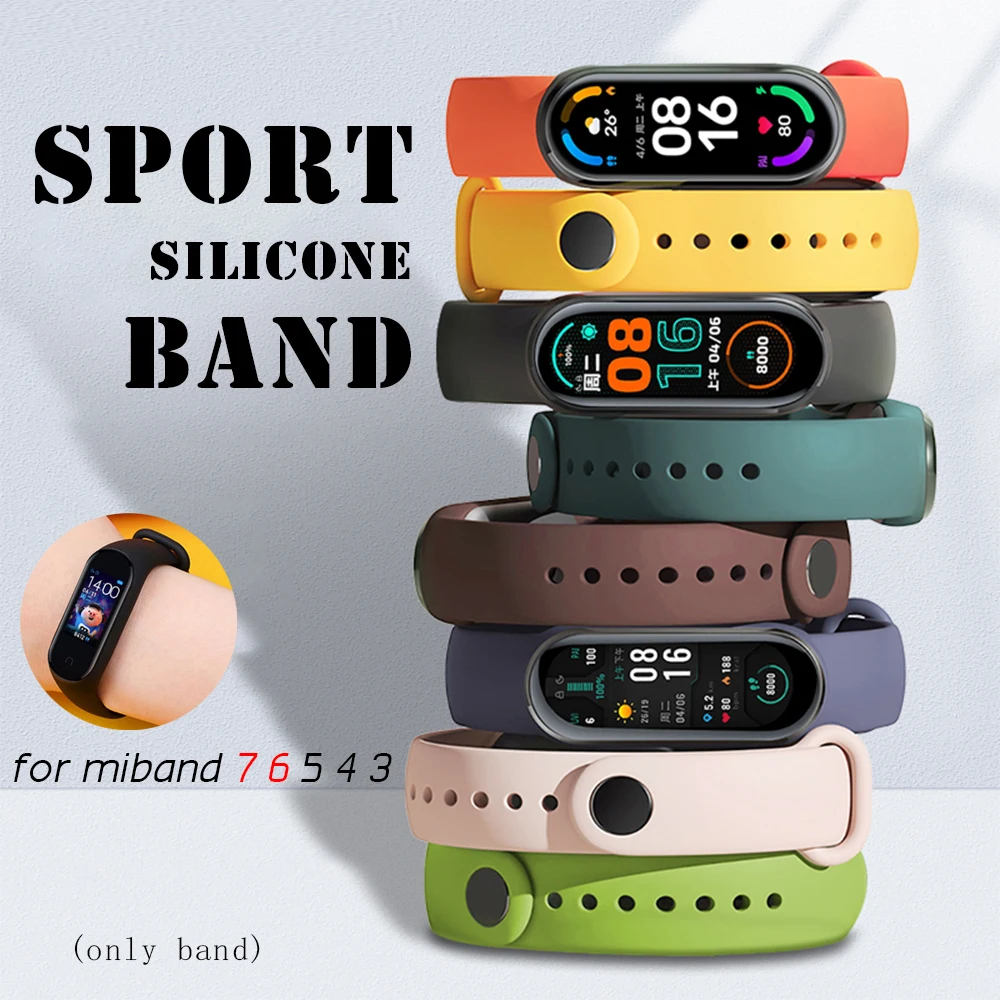 12 Pcs Strap for Xiaomi Mi Band 7 6 5 4 3 Sport Bracelet Silicone Wrist Strap For Xiaomi Mi Band 7 3 4 5 Bracelet  TPU Strap