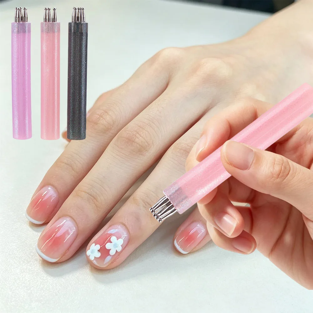 Multi-purpose Nail Art Dotting Pen Glitter Handle 1.8mm Tip 5 Petal Flower Pen Flower Design Nail Art Tools Manicure