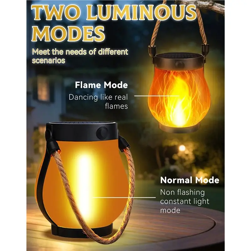 AB33-3Pack Solar Lantern Outdoor Lights, Waterproof Dancing Flame Solar Lanterns Outdoor Light, Solars Lantern (1 Pcs)