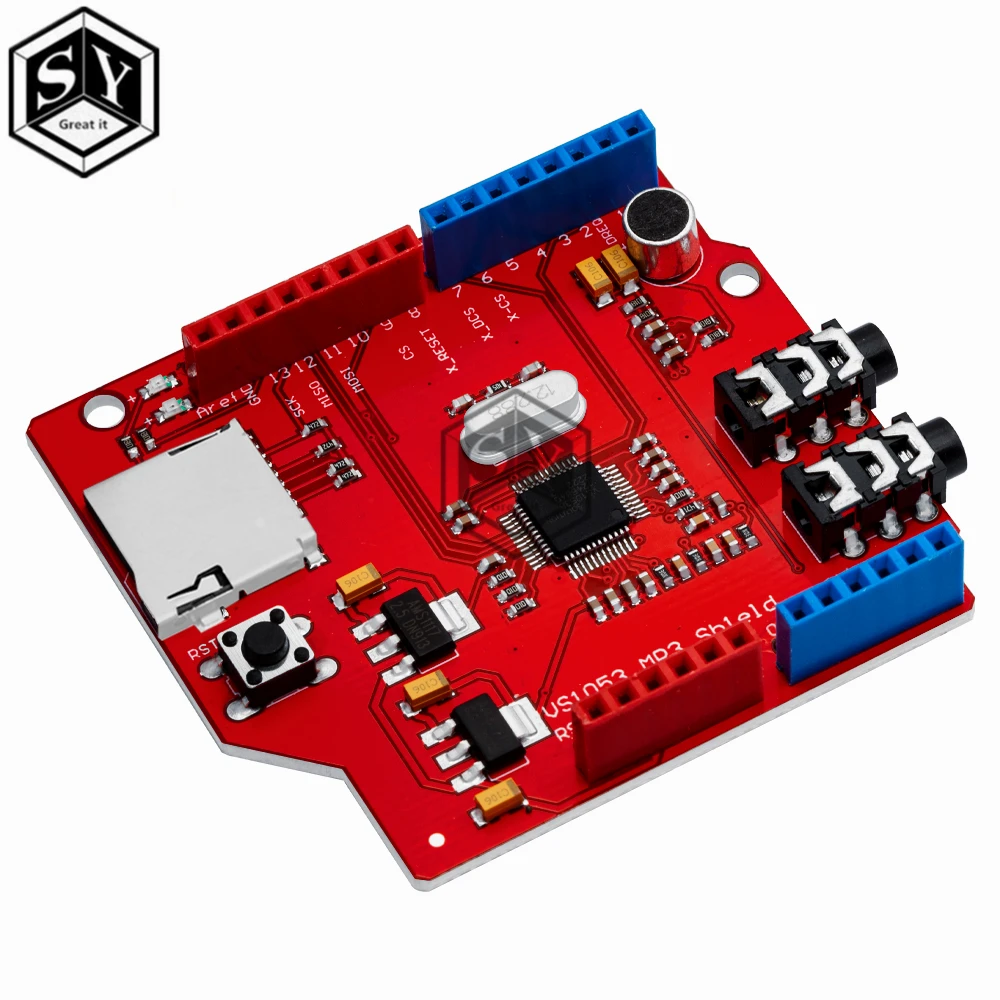 VS1053 VS1053B Stereo Audio MP3 Player Shield Record Decode Development Board Module With TF Card Slot For Arduino UNO R3