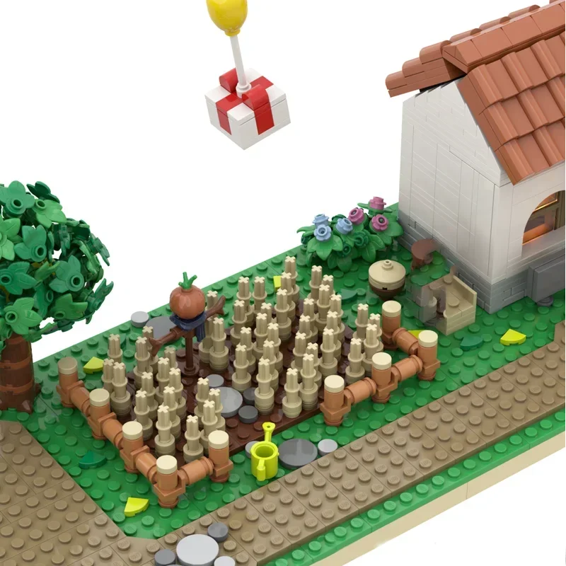 สัตว์ข้ามรุ่น Moc Building Block Modular Farm House รุ่นเทคโนโลยีอิฐ DIY Assembly Street View Construstion ของเล่น