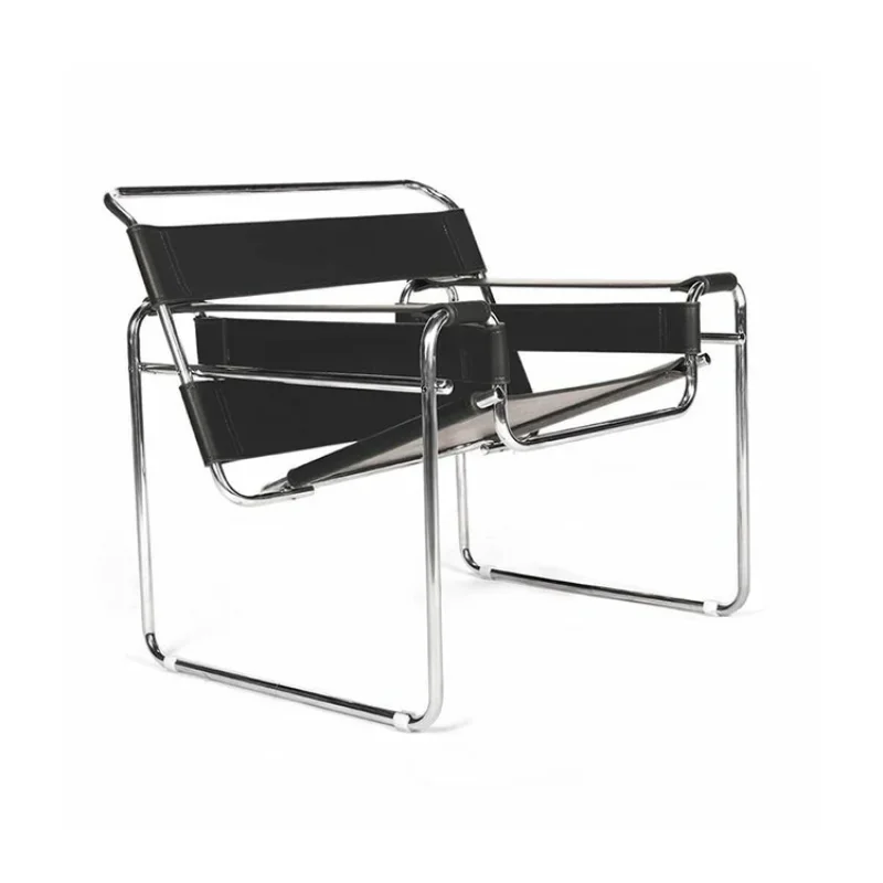 

Leisure chair Stainless steel antique design Steel tube Vasily leather chair Saddle