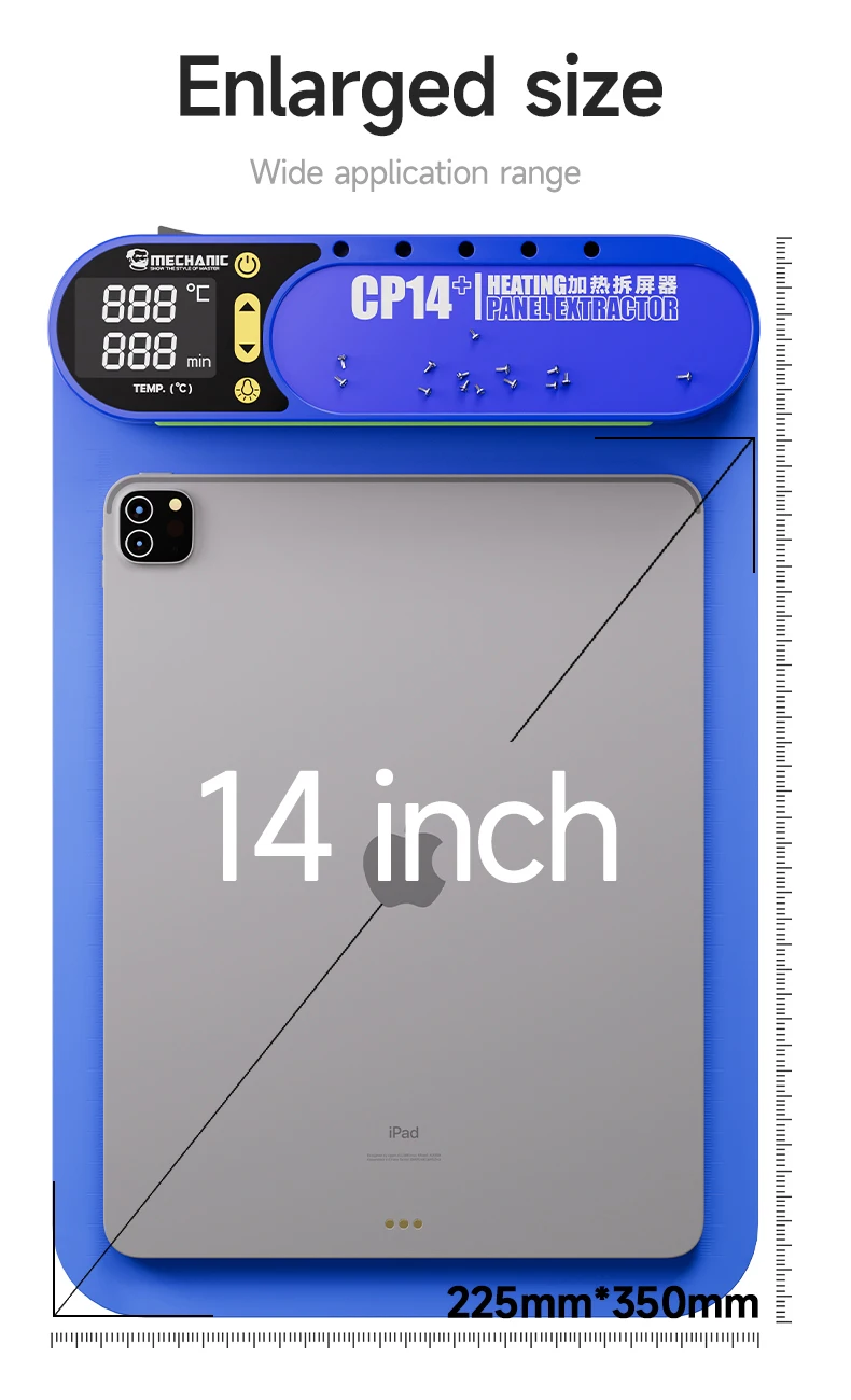MECHANIC CP14 LCD Screen Separator with LED Dust Detection Light,Screen Heating Pad for Phone Repair,120℃ Fast Heating Tool Set