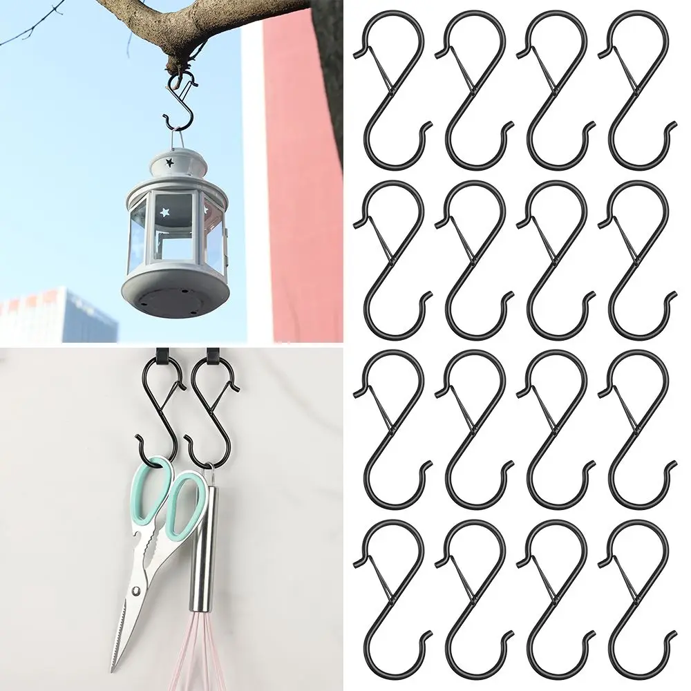 4Pcs Heavy Duty Hanging Anti-Drop Bathroom Safety Buckle Hook S Hooks Metal Hooks Rack