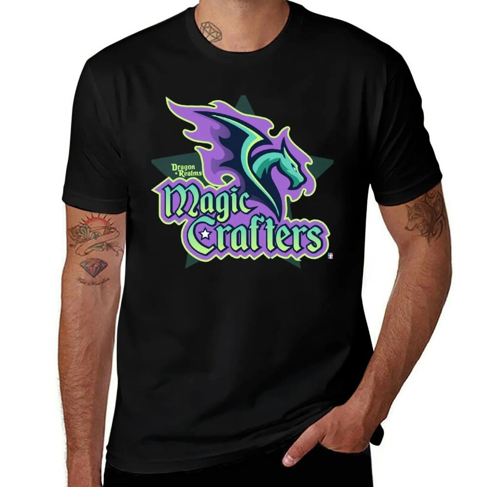 Dragon Realms - Magic Crafters T-Shirt Simple Print Design T-Shirt