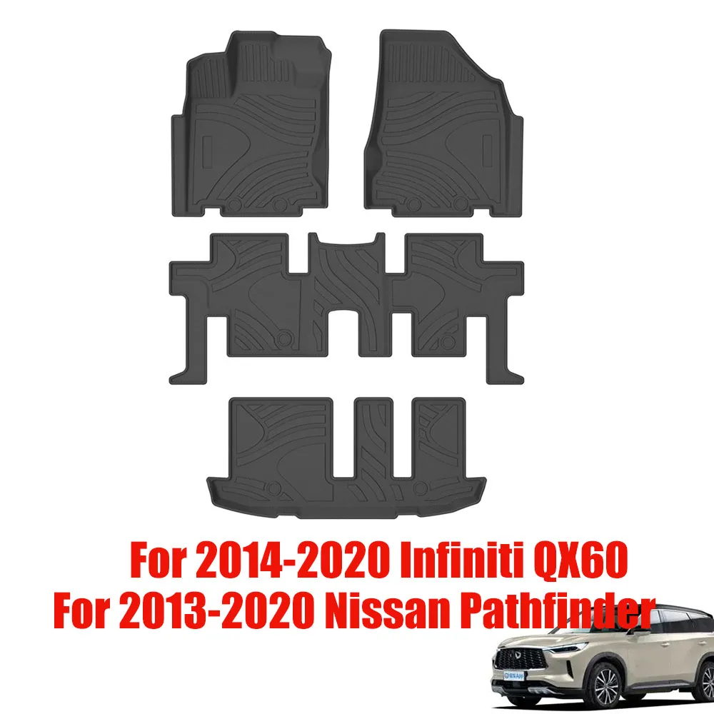 

Floor Mats Custom for 2014-2020 Infiniti QX60 All Weather TPE Heavy Duty Car Floor Mat Pathfinder Accessories