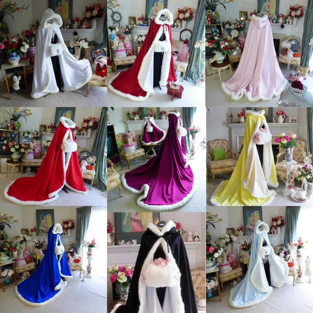 

Color Beautiful Shawl With Ribbon Cloak Cheap Winter Faux Fur Shawl Wrap Bridal Bridesmaid Warmer Women Wedding Dresses