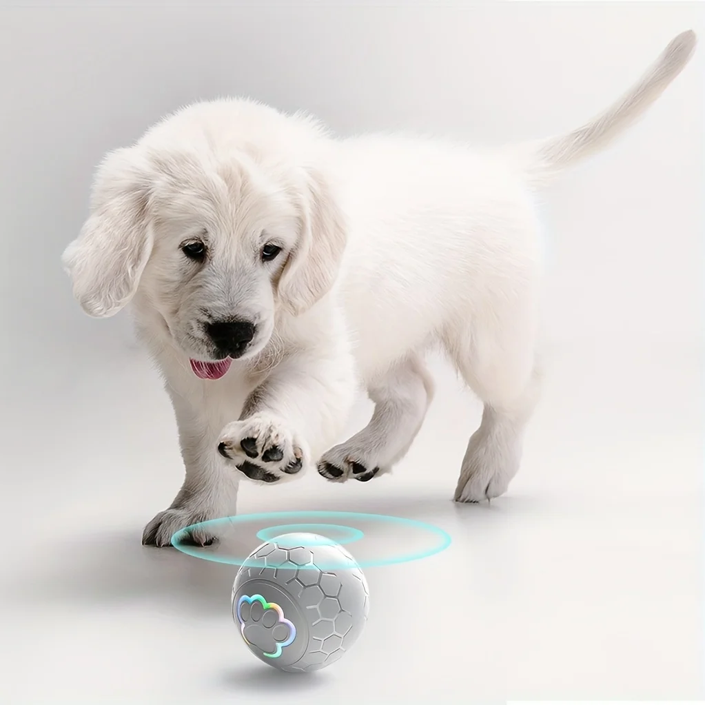 Pet Dog Toy Ball, Bouncing Ball, Smart Mode, Rechargeable Dog Toy Ball Gravity Bouncing Ball, Glowing Electric Cat and Dog Toy
