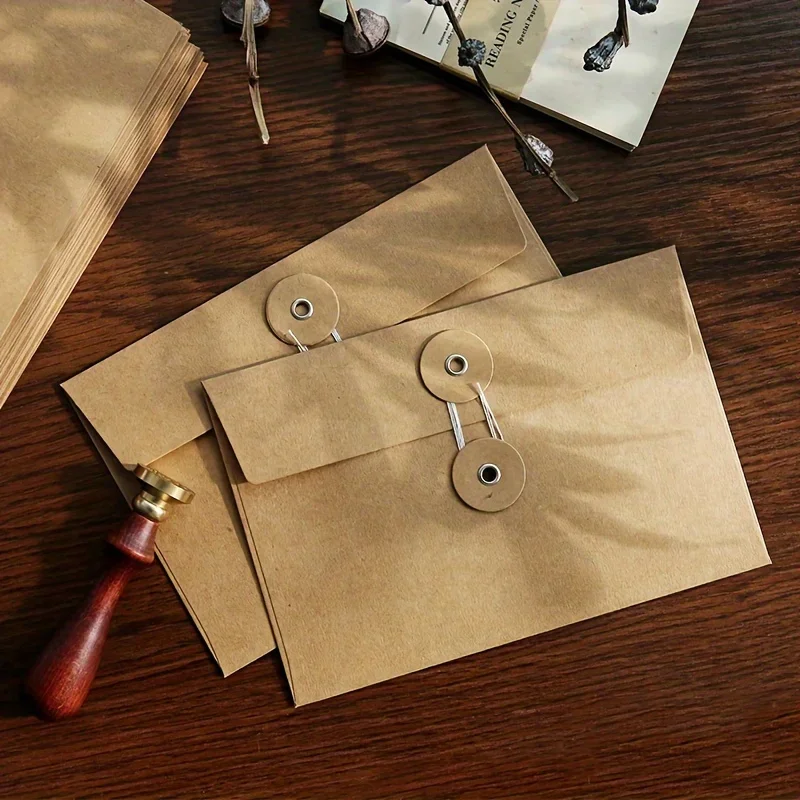 Fotografia 5: Conjunto de 20 Envelopes de Papel Kraft Marrom Estilo Retrô