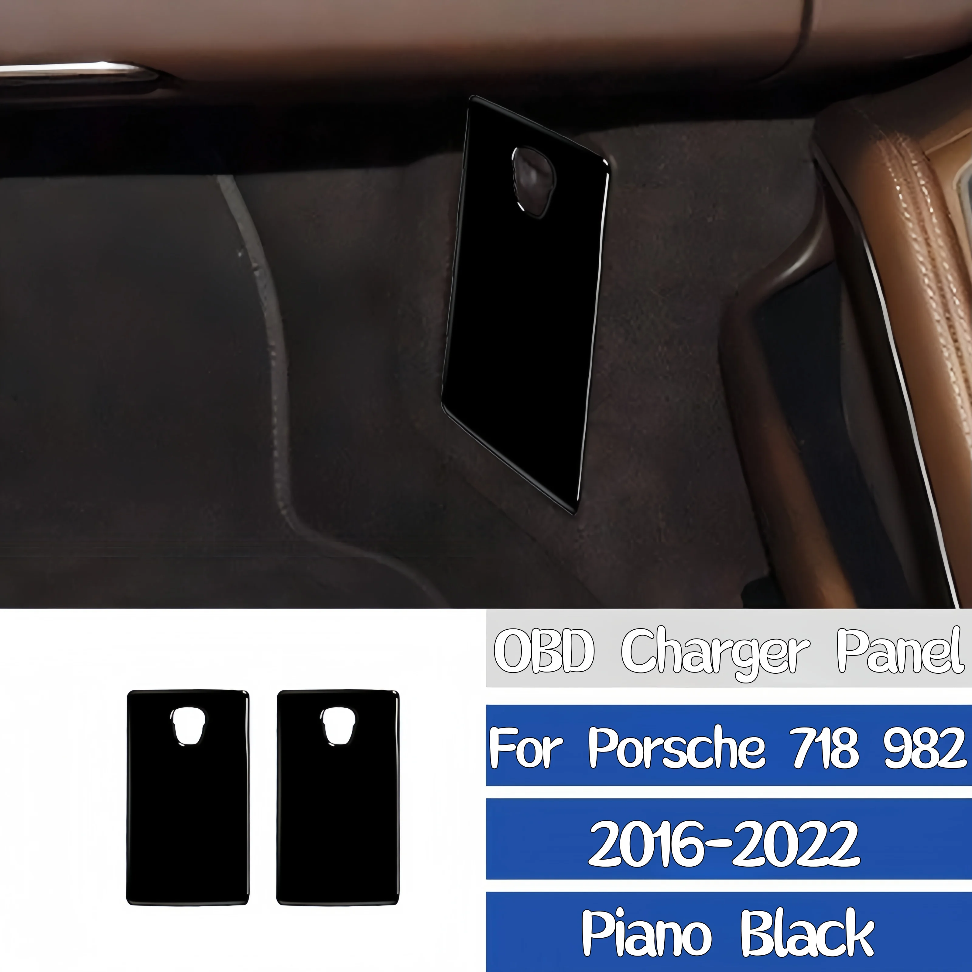 

For Porsche Boxster Cayman 718 982 16-22 Piano Black Car Both Side OBD Charger Panel Trim Cover Decoration Sticker Auto Zubehör