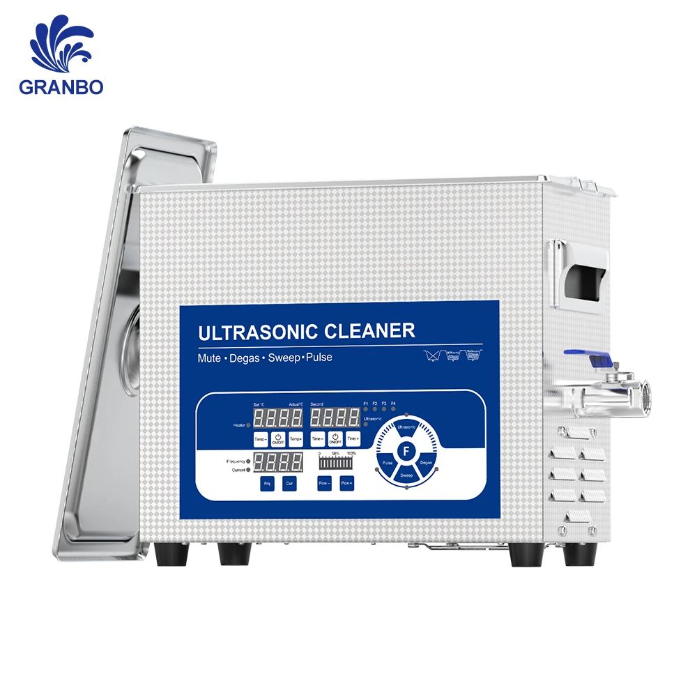 Granbosonic 28/40/68/80/120KHz Frequency Bands Ultrasonic Cleaner 4.5L 150W Sweep Pulse Degas Noise Reduction Feature