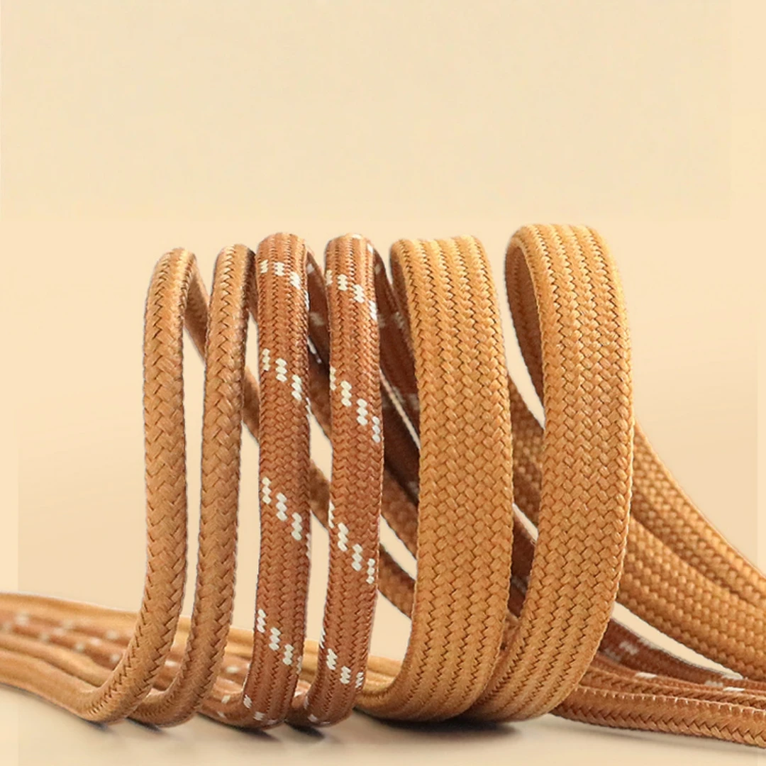 3 Pairs Flat Round AF1 Shoelaces Wheat Brown - Autumn Replacement Strings for Sport Basketball High-top Canvas Sneakers