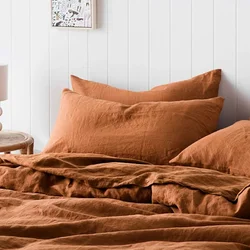 Effen Kleur 100% Puur Linnen Sierkussensloop Euro Sham Voor Bed, Op Maat Envelop Kussensloop Decoratie Kussensloop
