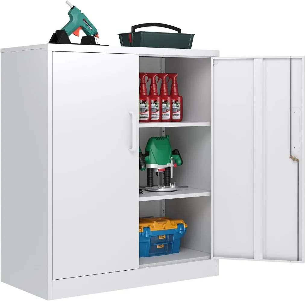 

Metal Storage Cabinet,Locker Storage Cabinet with Doors and Adjustable Shelves,Steel Cabinet for Garage