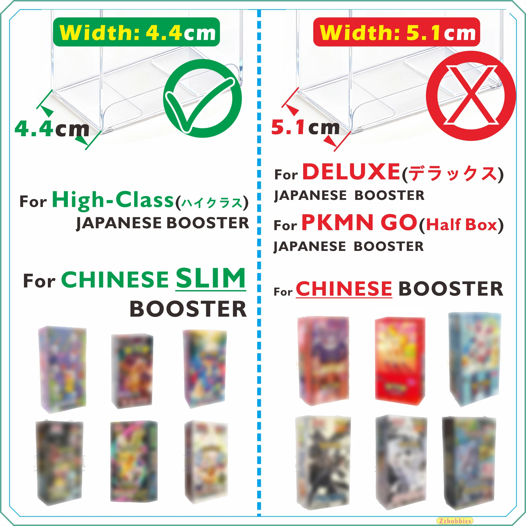 10PCS Protector Case for Japanese Small Booster Box Clear Plastic Display 0.45MM Thick Clear Plastic Display Case