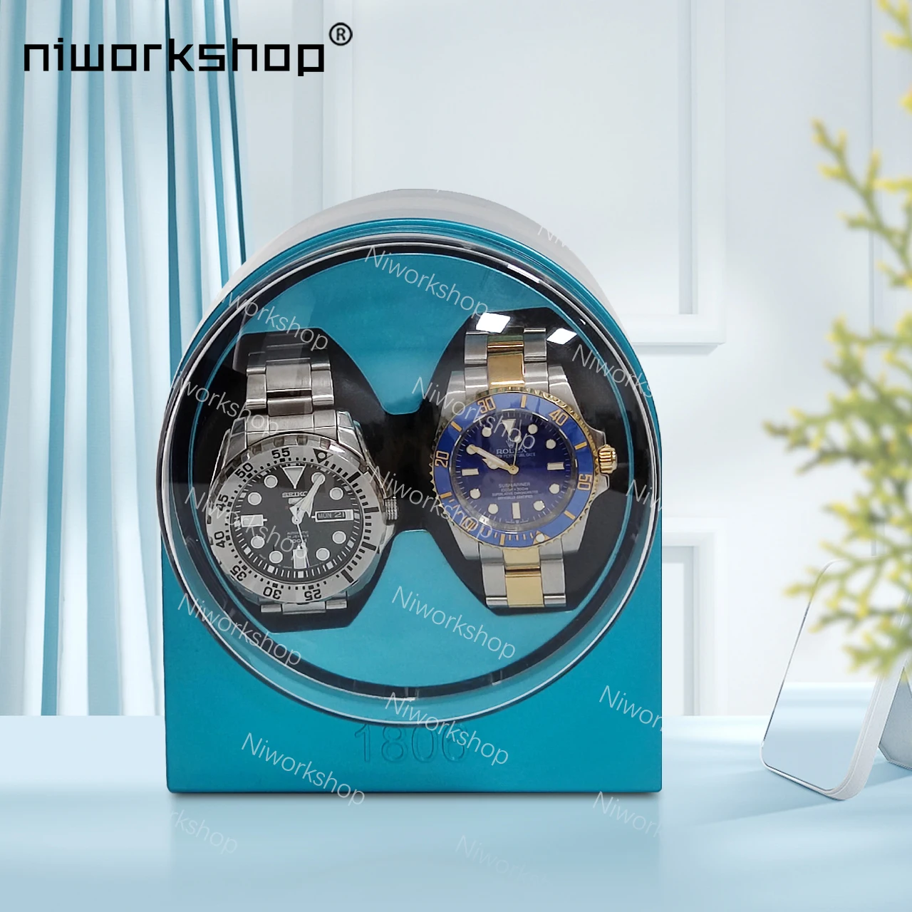 

1pc Niworkshop 2 Slots Watch Winder, New Style Watch Box with Quiet Motor, Soft Watch Pillows,2 Rotation Modes For Men And Women