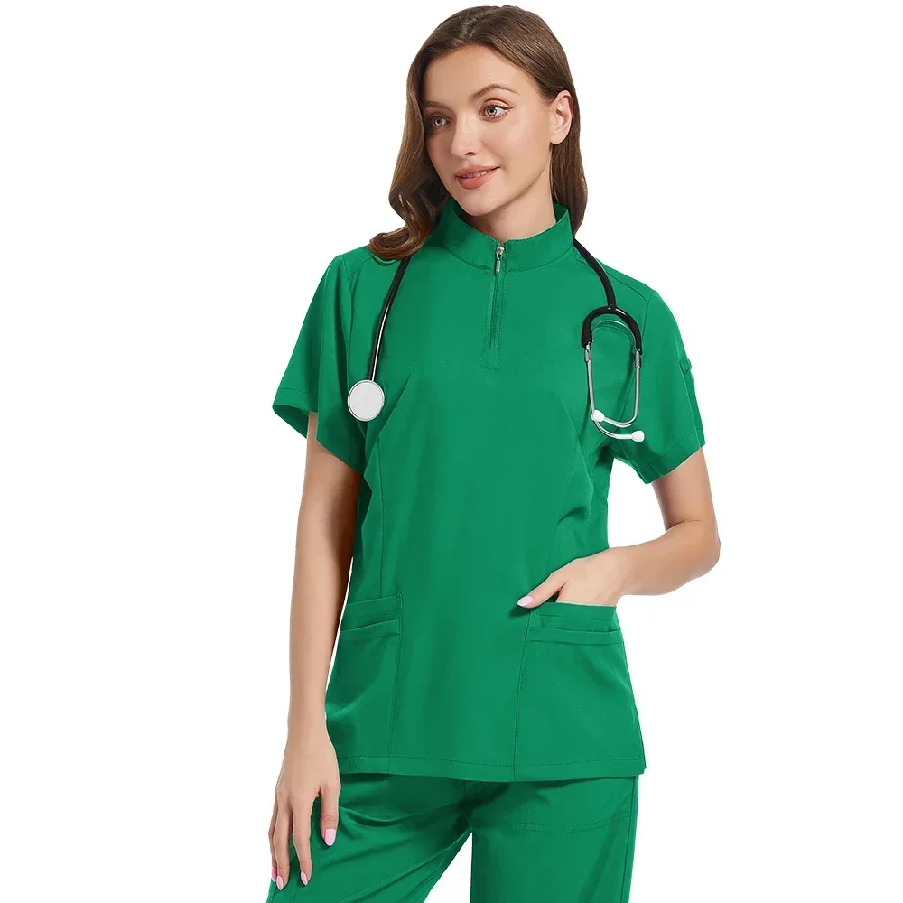 Chirurgiczna odzież robocza Damska pielęgniarka medyczna Salon kosmetyczny Clinical Scrub Top + spodnie Spa Care Slim-fit Set