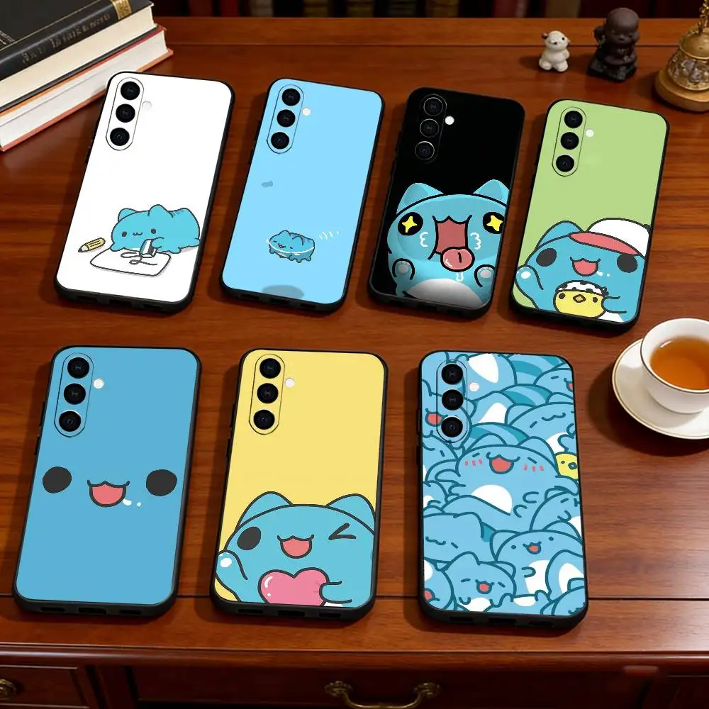 Cute Bugcat Capoo Cartoon Character Phone Case For Samsung Galaxy A73,A72,A71,A70,A53,A52,A51,Soft Silicone Black Cover