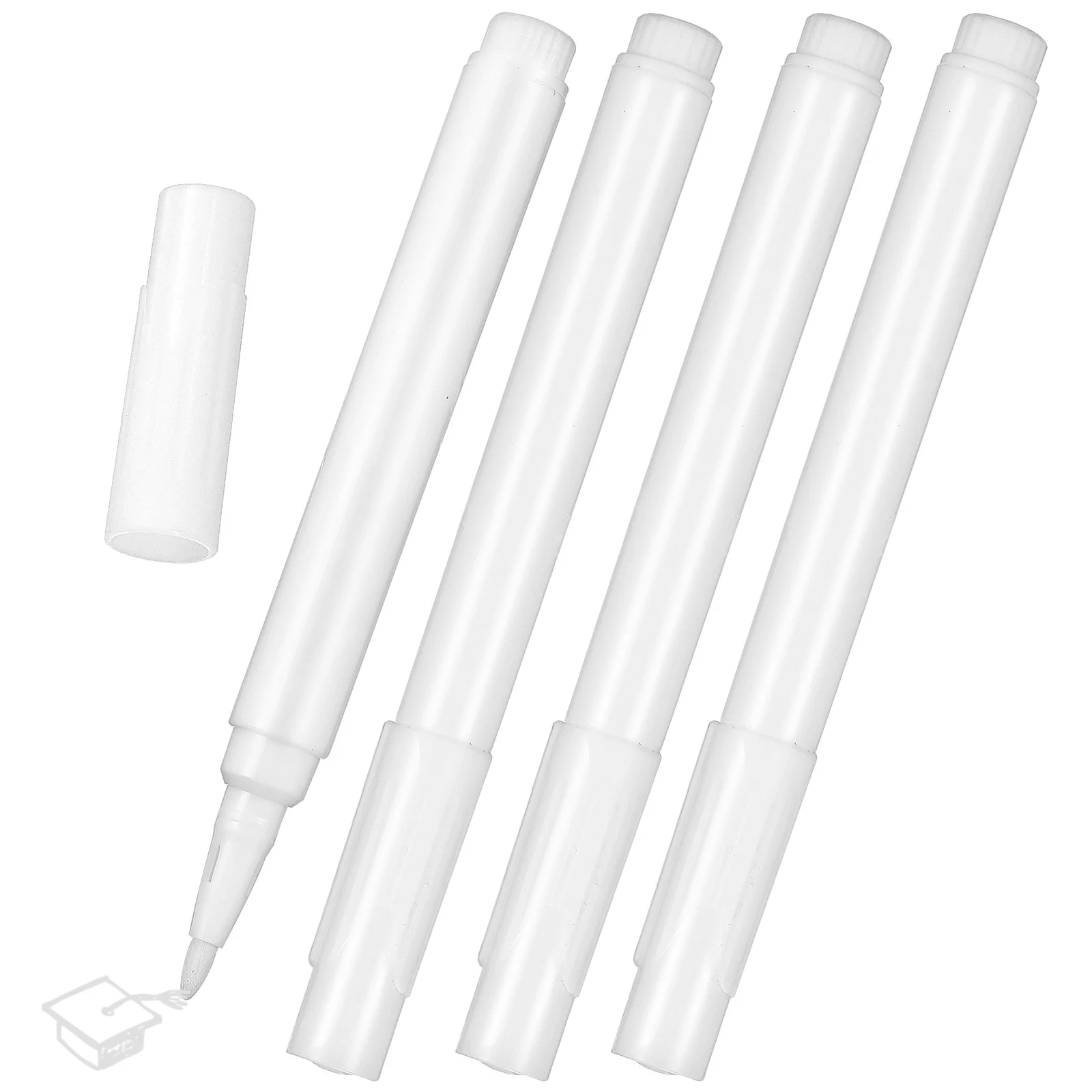 

4Pcs Liquid Chalk Pens White Fine Tip Erasable Writing Markers for Glass Blackboard Window Crafts White Chalk Markers