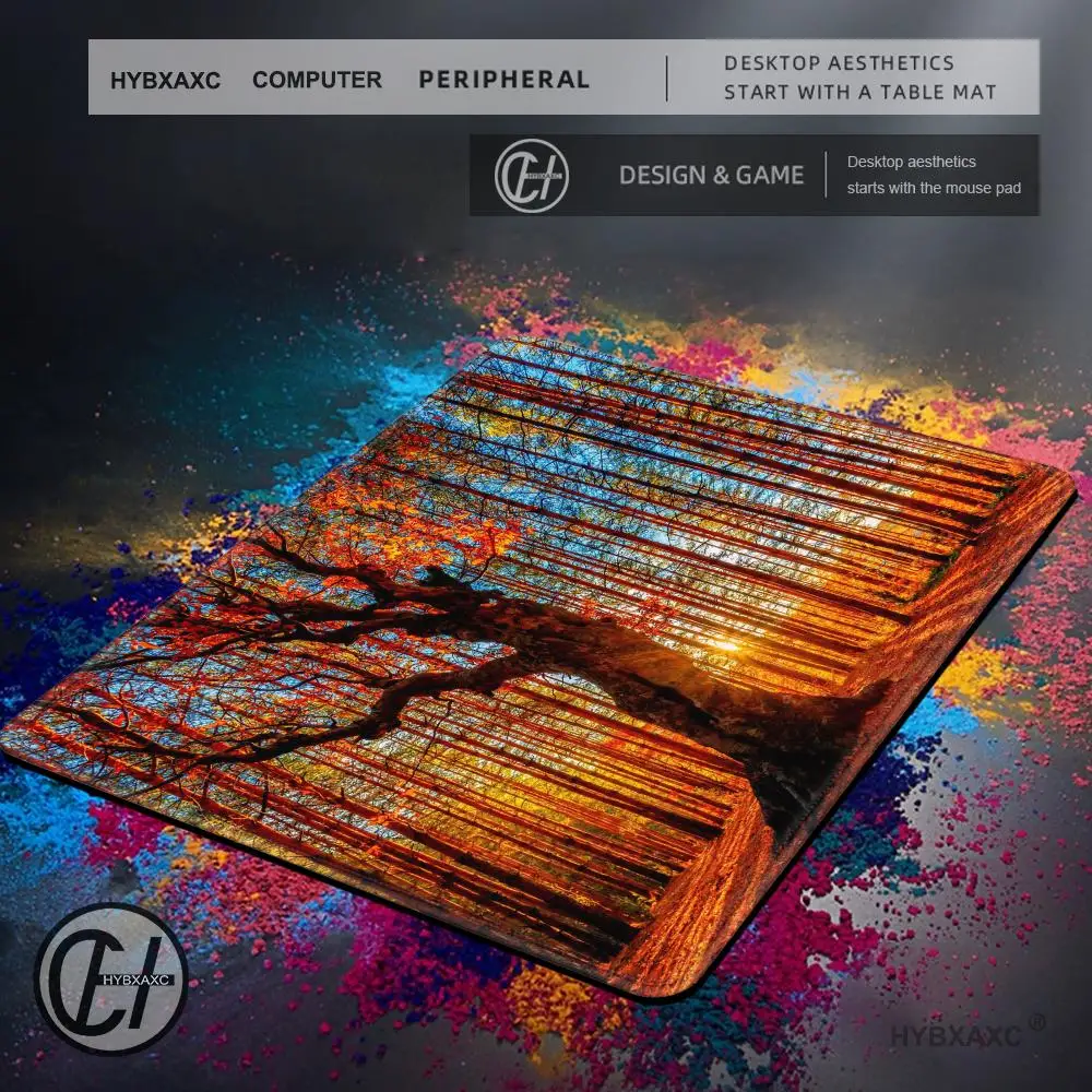 Mouse Pad Gamer HD XXL Computer keyboard pad Desk Mats MousePads Forest Landscape Gamer Laptop Carpet Natural Rubber Table Mat