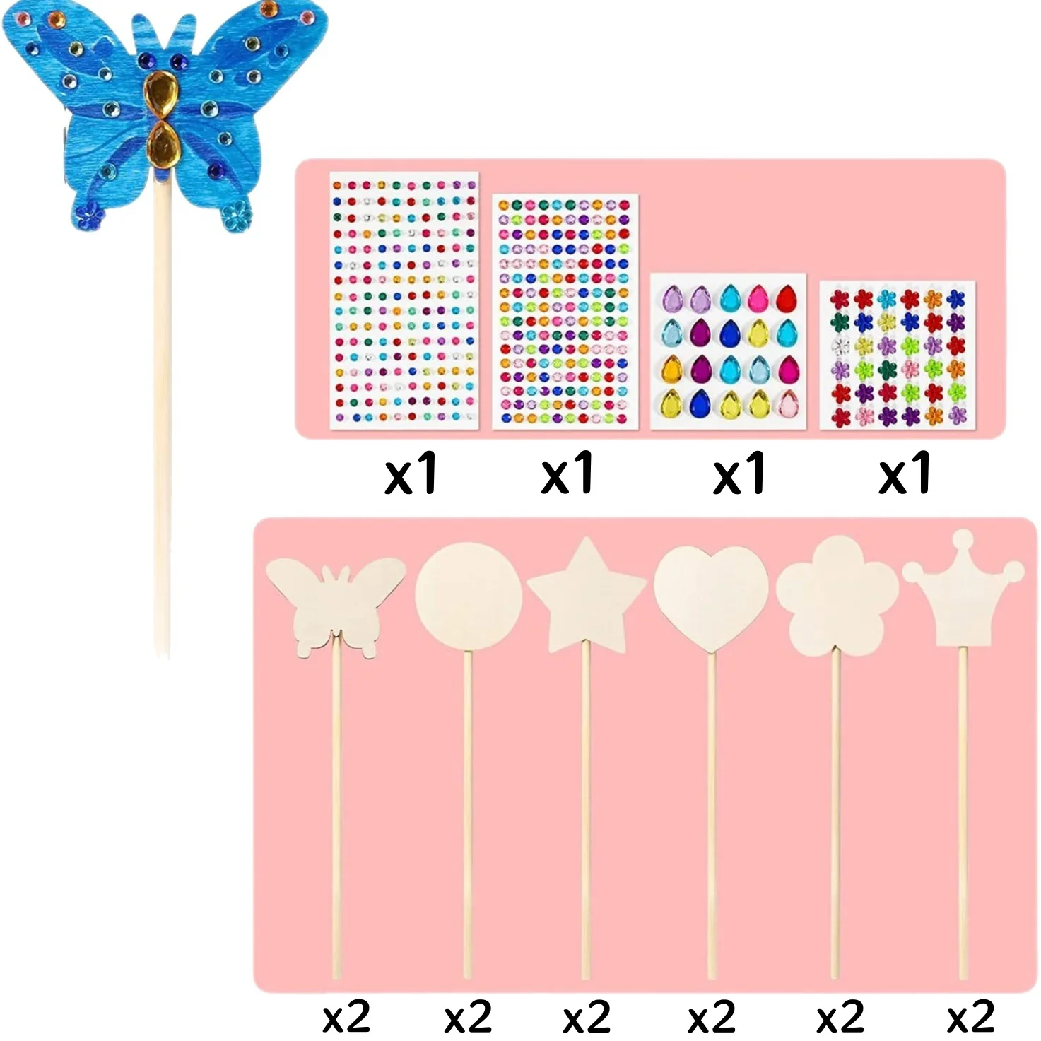 6/12 قطعة لتقوم بها بنفسك خشبية الأميرة الصولجانات الحرفية عدة الصولجانات الخشبية لم تنته لطلاء متعة لوازم الحفلات لحفلات أعياد الميلاد هدية #2