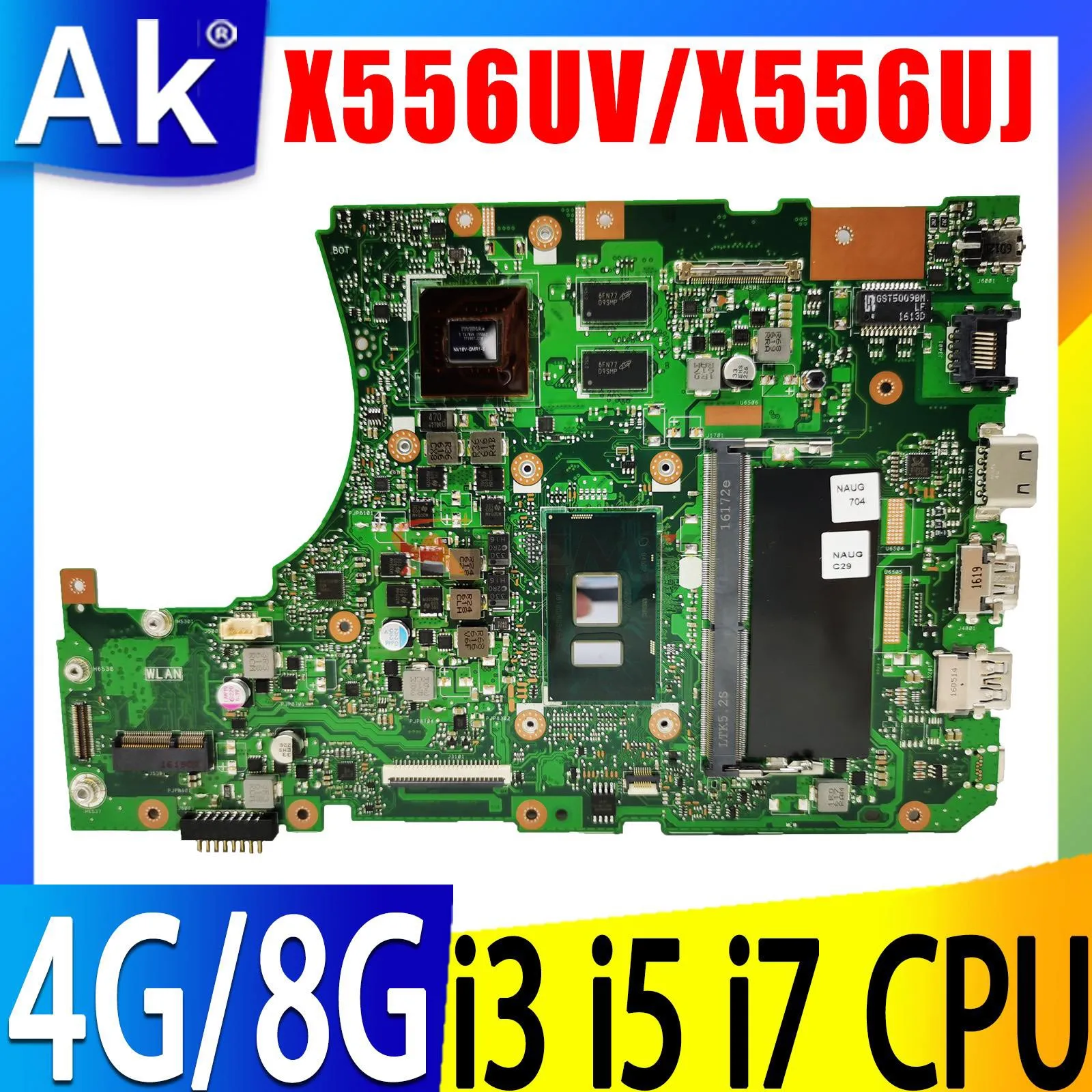 

Shenzhen X556UV Mainboard For ASUS A556U X556U X556UQ X556URK X556UJ X556UQK X556UF I3 I5 I7 GT930M GT940M 930MX 940MX