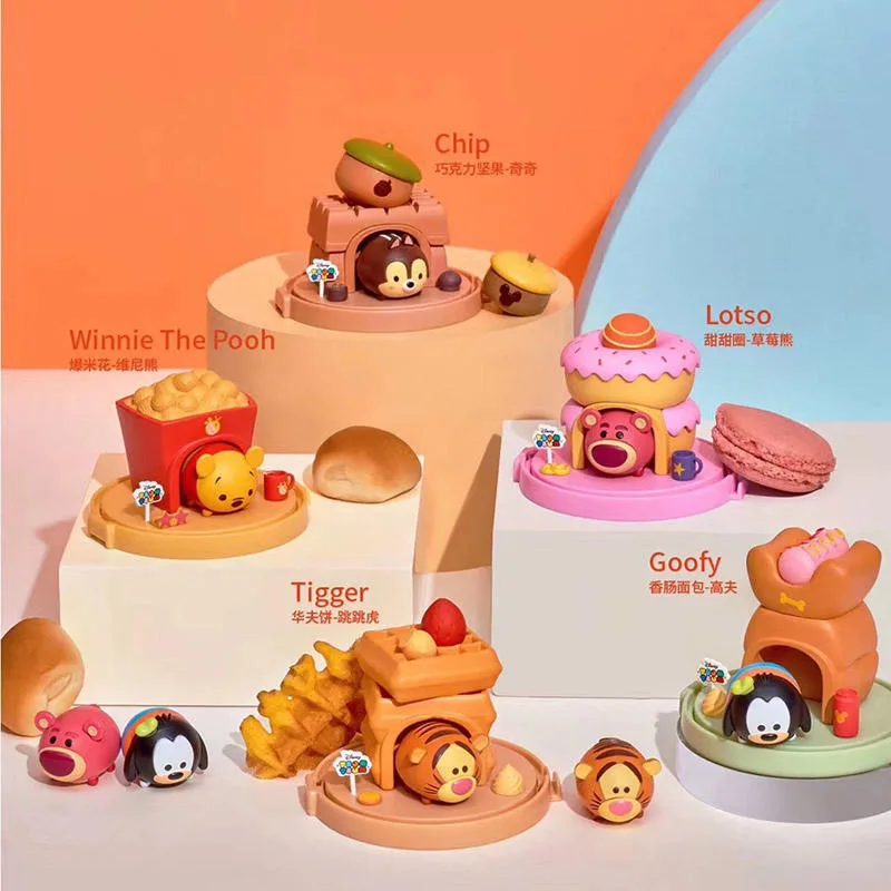 Disney Dessert House Series Mickey Minnie Daisy Chip Winnie The Phooh Donald Duck Goofy Lotso Tigger Action Figures Toys