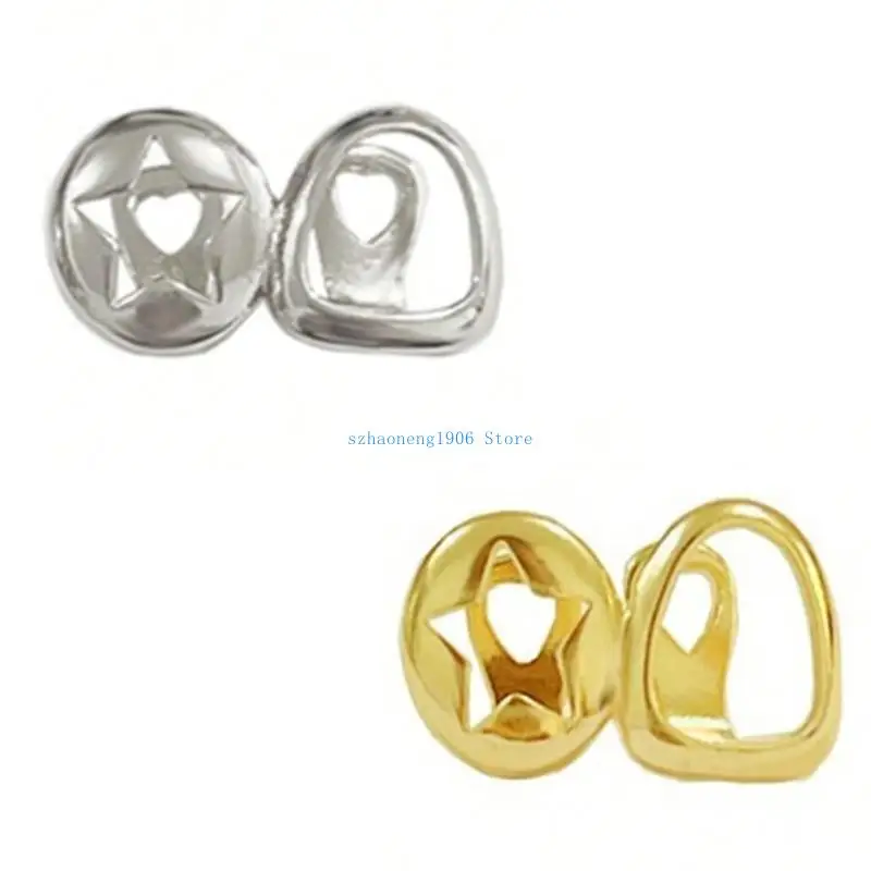 

85LF Модные стоматологические клыки в стиле хип-хоп, медные украшения для тела в форме круглой звезды для косплея