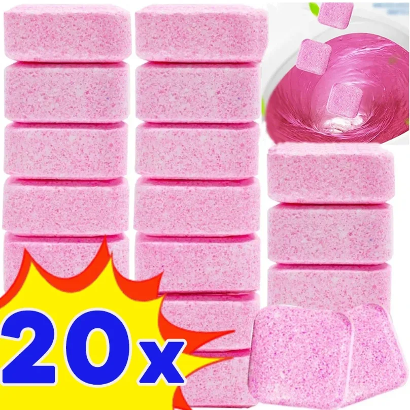 

3-20Pcs Toilets Cleaning Effervescent Tablet Toilet Cleaner Deodorant Remover Urine Stain New pink Dirt Home Batnroom Cleaning