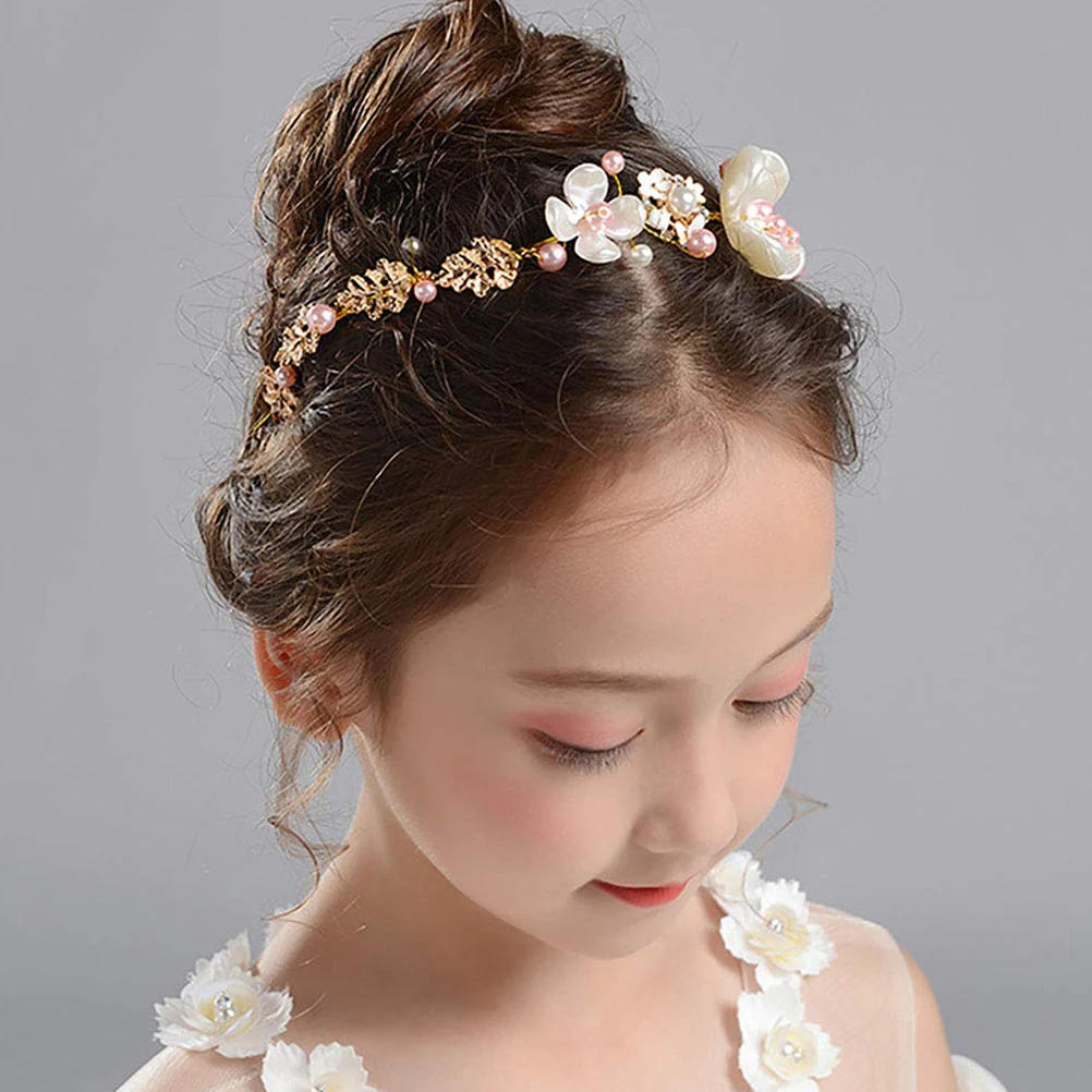 

Accessory Stylish Pearl Hairband Wedding Party Flower Girl Headdress Elegant Hair Hoop Girl Decorative Headpiece Durable