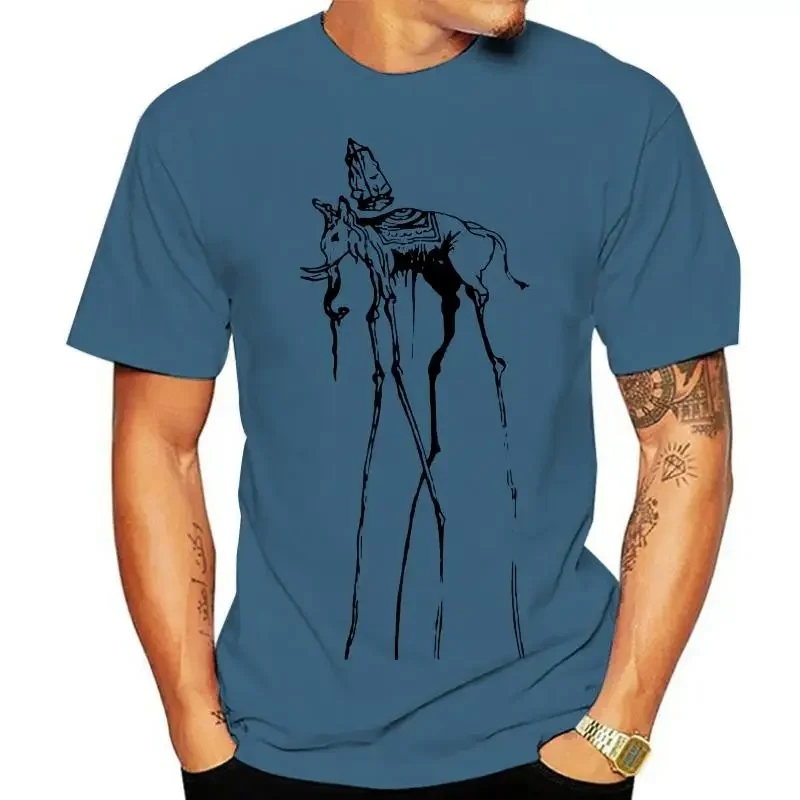 2024 summer funny style Space Elephant Dali Art T-shirt Salvador Dali Tee oversized graphic t shirts men clothing cotton tops