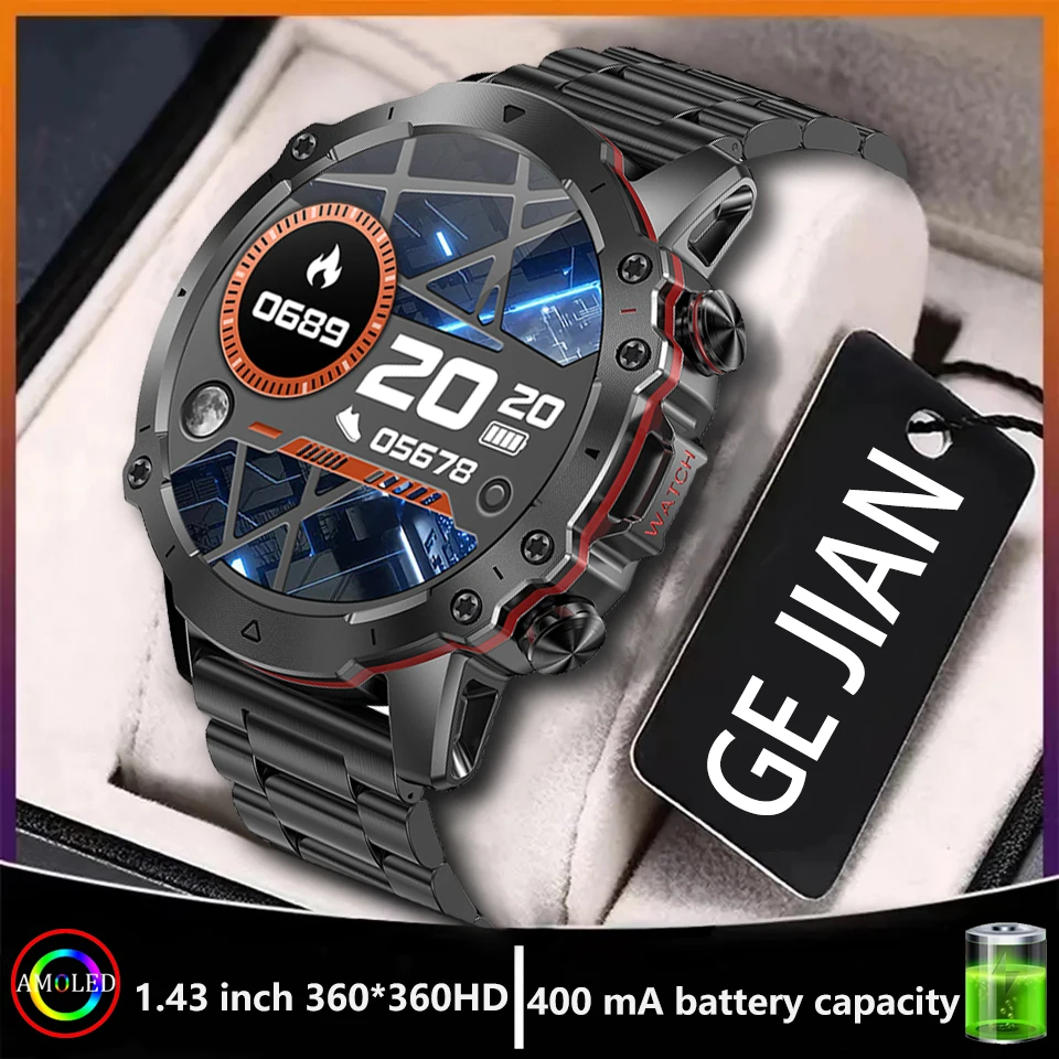 2023 New Outdoor Sports Smart Watch Men's AMOLED Screen IP67 Waterproof Bluetooth Call Smart Watch Suitable for Huawei Xiaomi