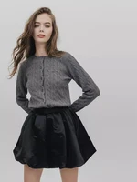 Lautaro Spring Summer Sweet Cute Soft Shiny Satin Mini Bud Skirt Women with Shorts High Waist  Short Luxury Designer Clothes - Image 5