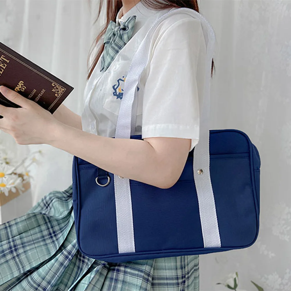 Teen Girls JK Uniform Handbag Solid Color School Bag Classic Style Cosplay Messenger Bag Casual Square Bag Daily Shoulder Bag