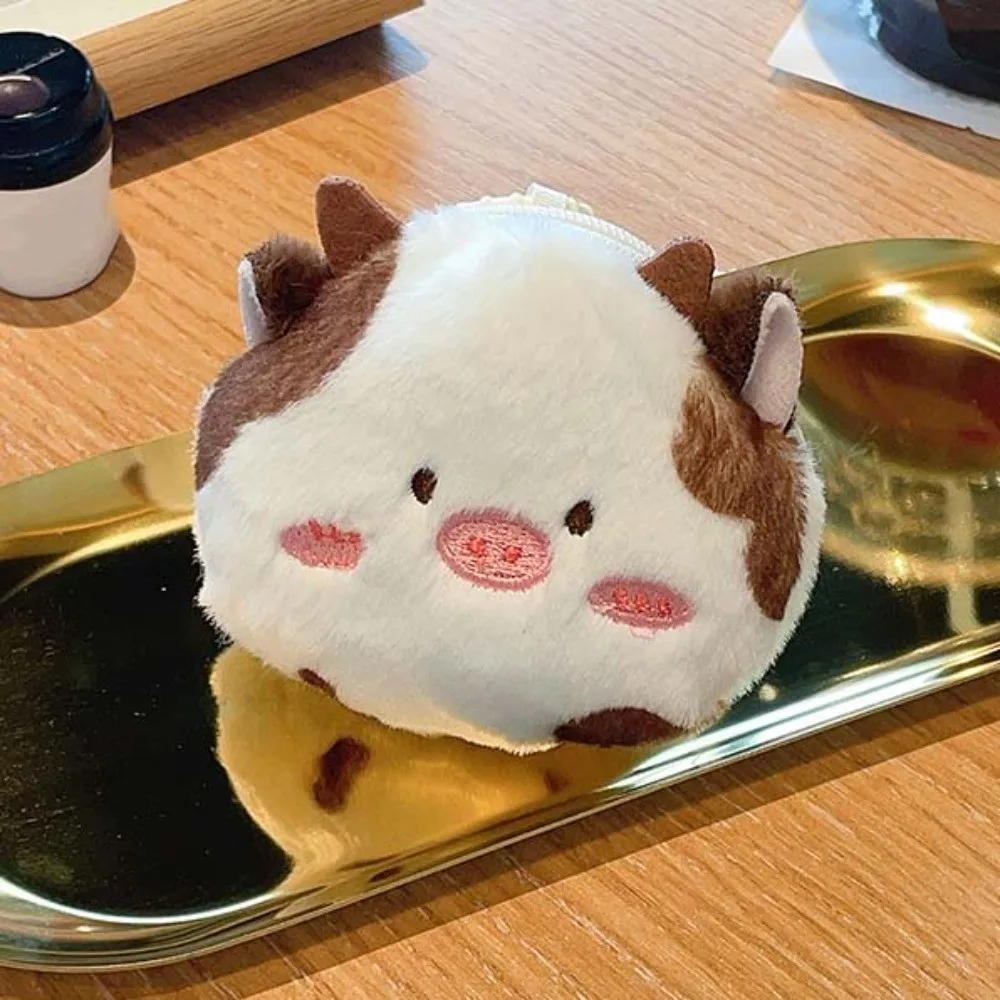 

Change Storage Bag Cow Plush Earphone Bag Bag Pendant Animal Plush Coin Purse Portable Cute Plush Wallet Pendant Change Storage