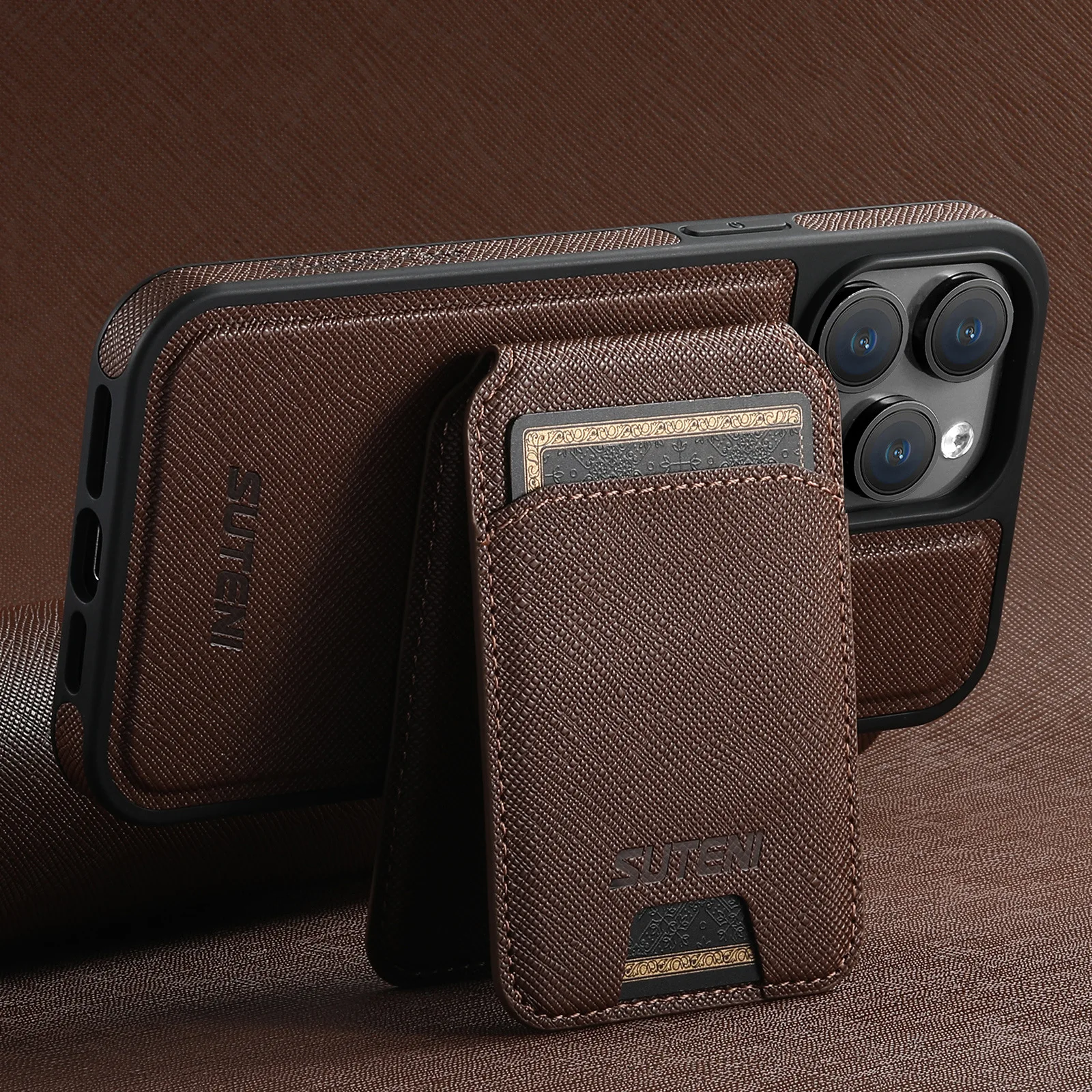 

Магнитный чехол MagSafe с беспроводной зарядкой для iPhone 16 Pro Max 14 12 13 15 Pro Max 16 Plus, кожаный чехол-держатель для карт-бумажника