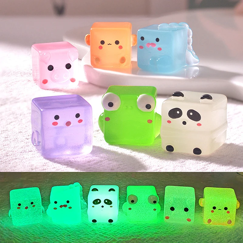 Cute Luminous Mini Block Animals Desktop Office Desktop Ornament Car Home Decor Room Decor Landscape Craft Ornaments Accessories