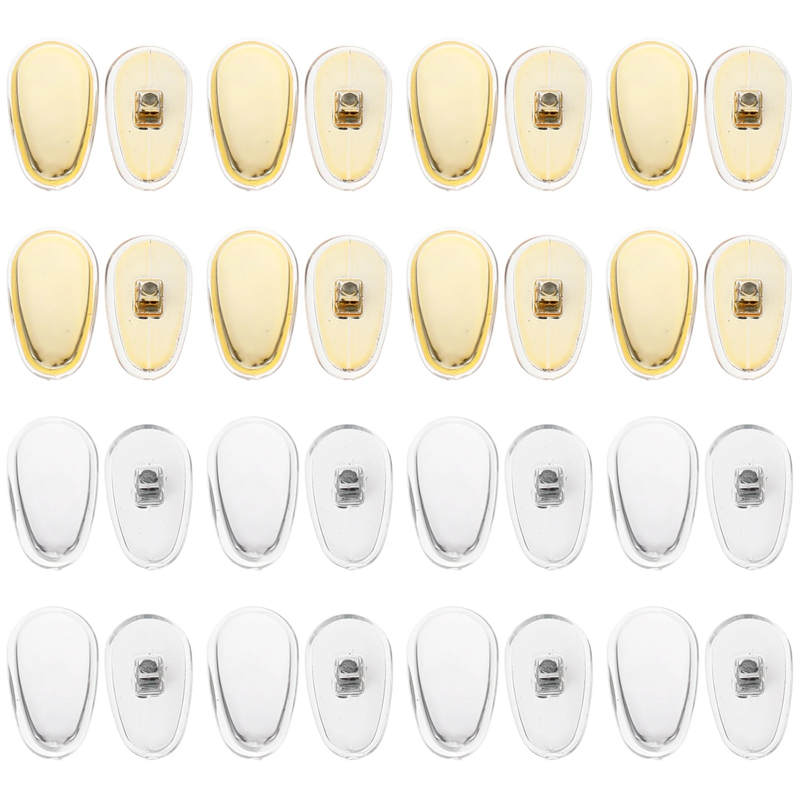 

16Pairs Nose Pads for Eyeglasses Smooth Texture Easy Install Slide in Type Replacement for Broken Worn Pads Compatible with All