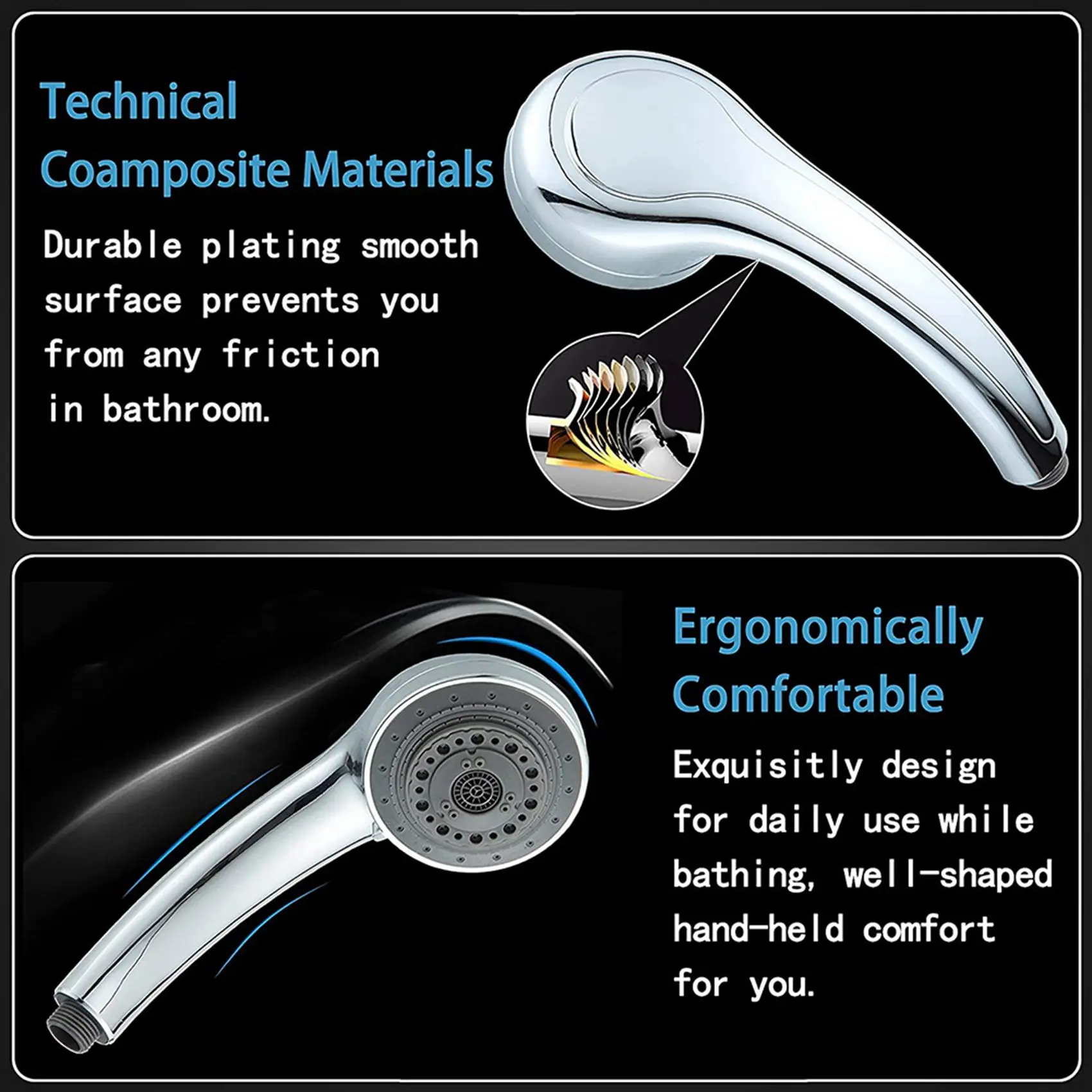 

-SPOR 2X Shower Head,High Pressure Shower Heads, Universal Adjustable Power Hand Shower, Suitable For Bathroom, Hotel, Gym