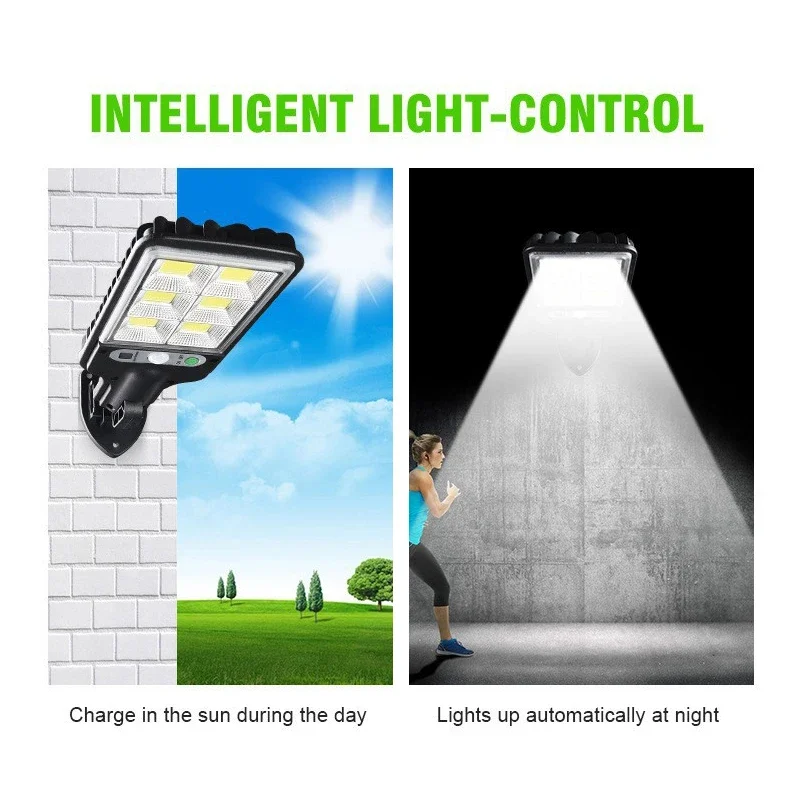 72COB Solar Outdoor Led Courtyard Wall Lamp Human Body Induction Garden Terrace Garage Door Street Lamp