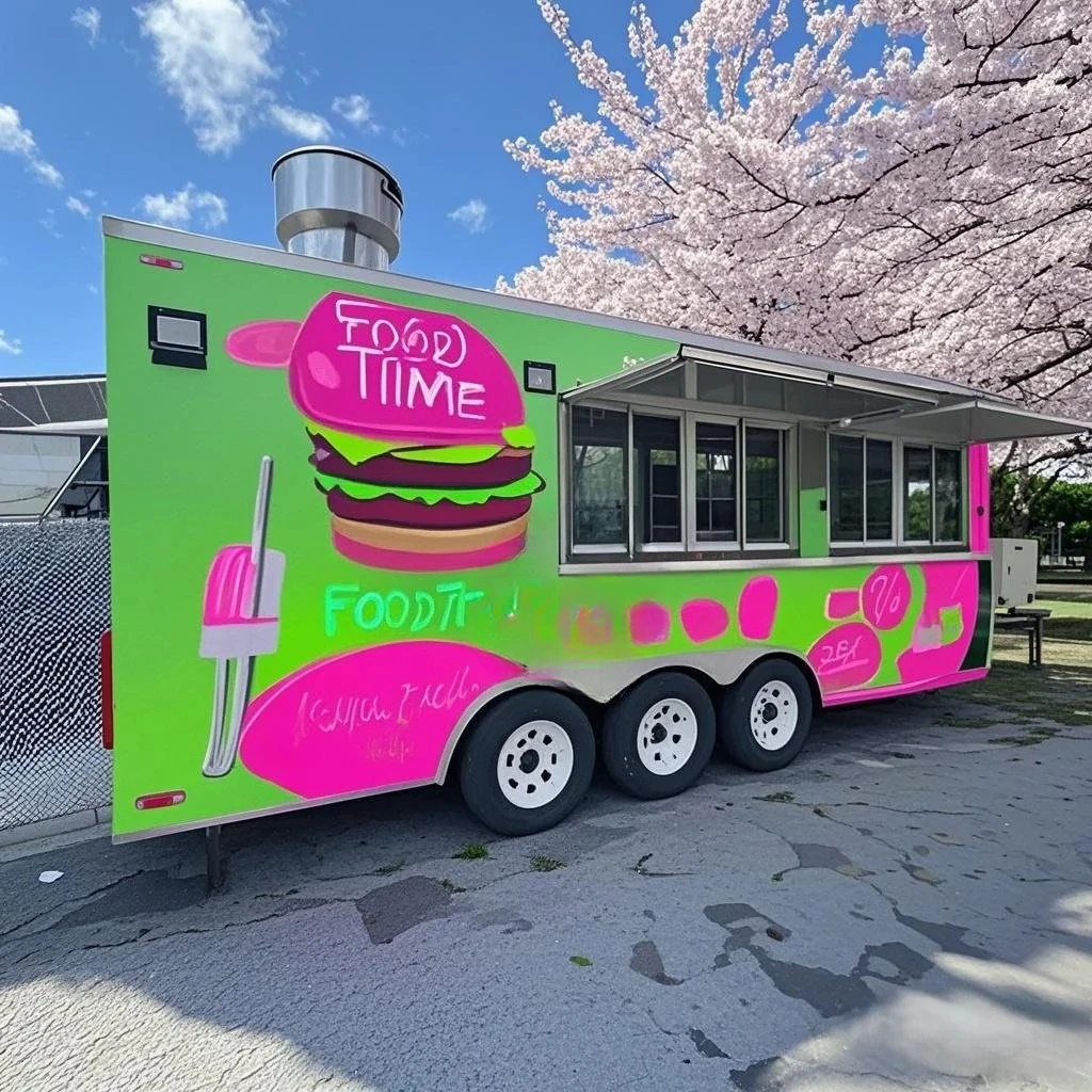 Food Cart With Potato Chips Making Machine Custom Donut Bread Chips Kiosk Trailer For Sale