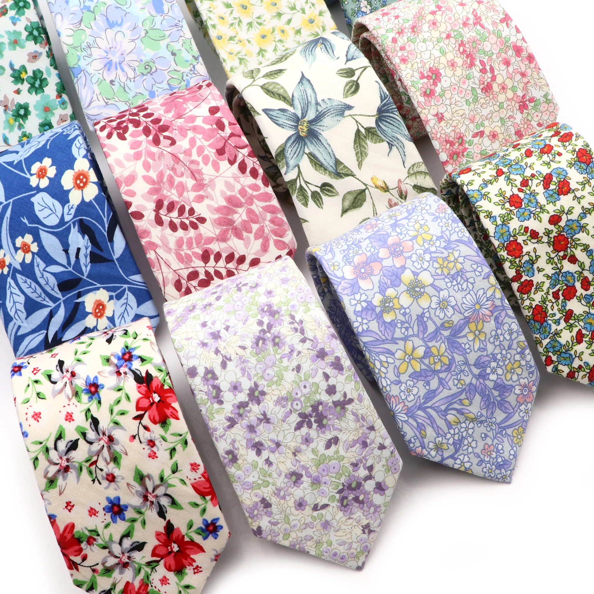 Men's Casual Chic Floral Neck Tie Cotton Beautiful Elegant Tie Wedding Party Suit Collar Flower Necktie Gravata Accessories Gift