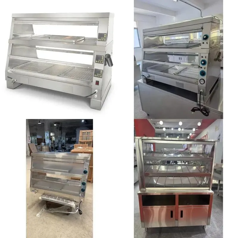 Electric Food Heating Display Cabinet for Snacks Commercial Warmer Showcase Countertop Heated Glass Case for Bakery Pizza