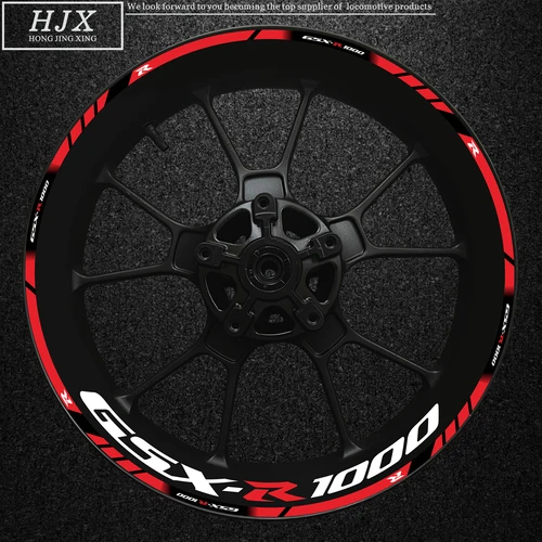 Imagen 2 del producto Pegatina de borde grueso para cubo de rueda a rayas, calcomanía reflectante de alta calidad adecuada para marca de modificación de llanta de motocicleta Suzuki Gsxr1000