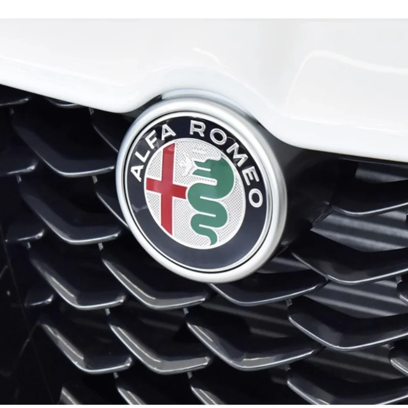 2 قطعة ل AlfaRomeo 147 156 159 74 مللي متر غطاء محرك السيارة الأمامي شعار بونيه مصبغة ملصق الخلفي الجذع شارة ملصق مائي التصميم اكسسوارات السيارات
