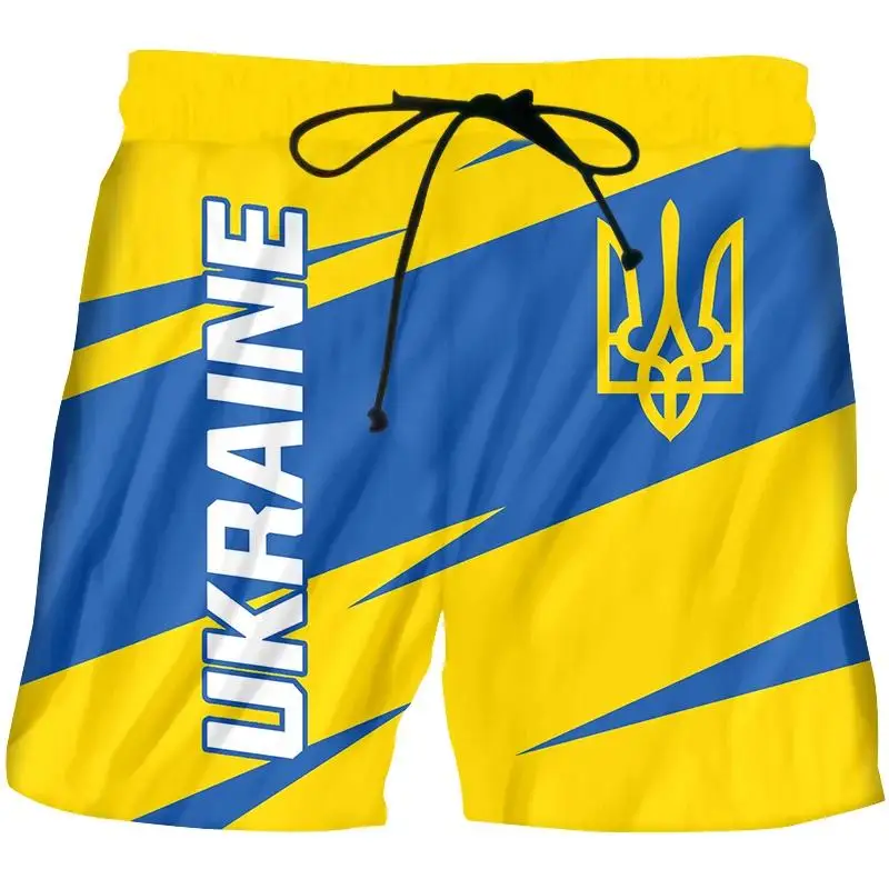 3D Ukraine Men Shorts Sublimation Print Women's Ukraine Clothing Knee Casual Love Ukraine Flag Short Pants