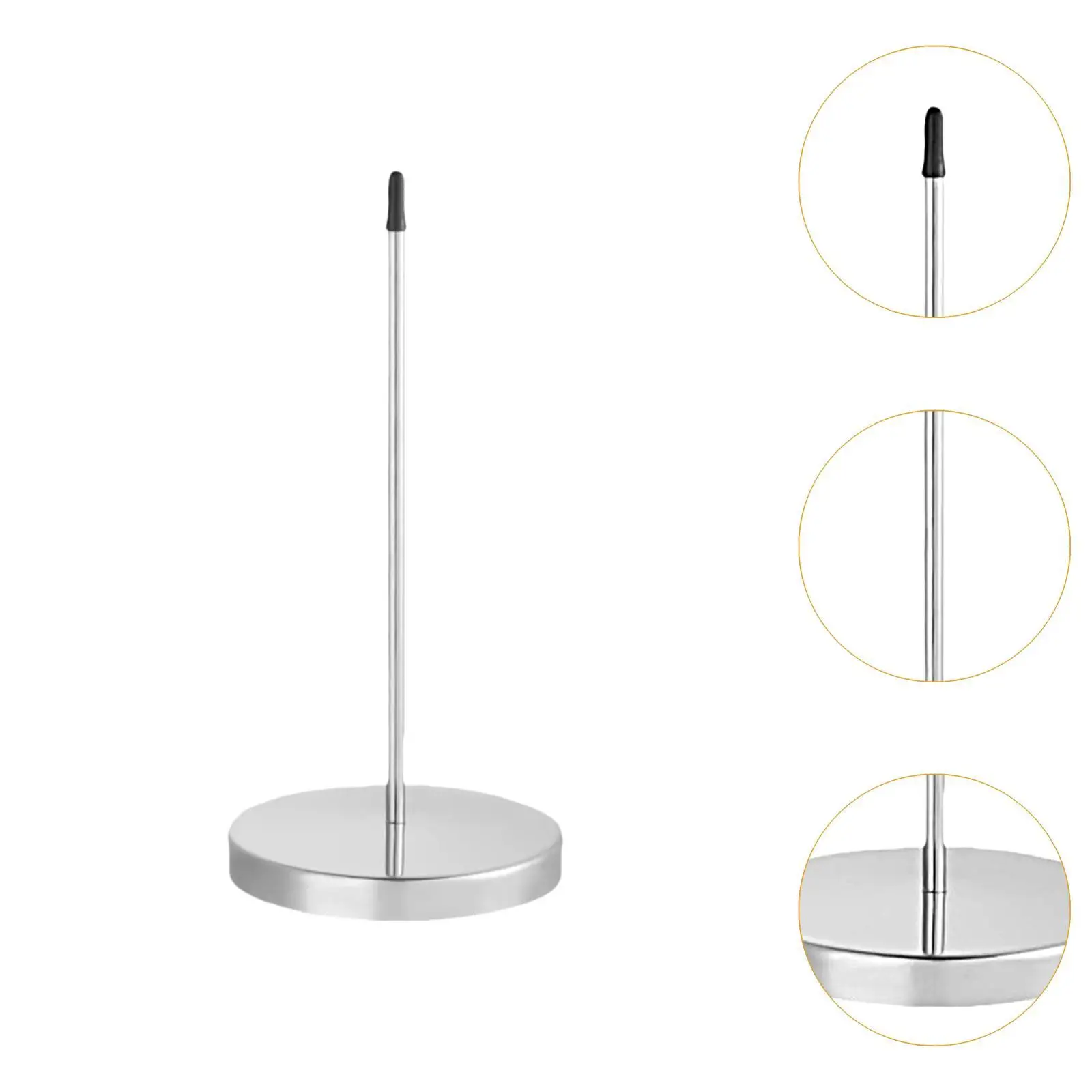 Receipt Holder Paper Memo Holder Straight Rod Portable Metal Note Holder Bill Fork with Solid Base for Restaurant Office Desk