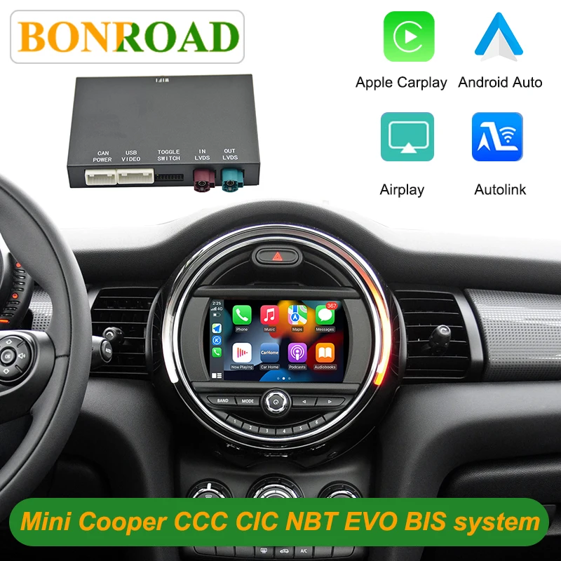 Modulo Interfaccia Android Auto Mirror Link Bonroad Carplay per BMW Mini Cooper R55 R56 R57 R60 F54 F55 F56 F57 F60