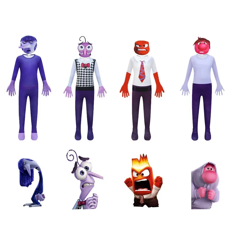 l2025l هالوين جديد الاطفال تأثيري داخل خارج 2 Ennui الخوف الغضب و غاغا بذلة البدلة أنيمي تأثيري حلي كرنفال هالوين