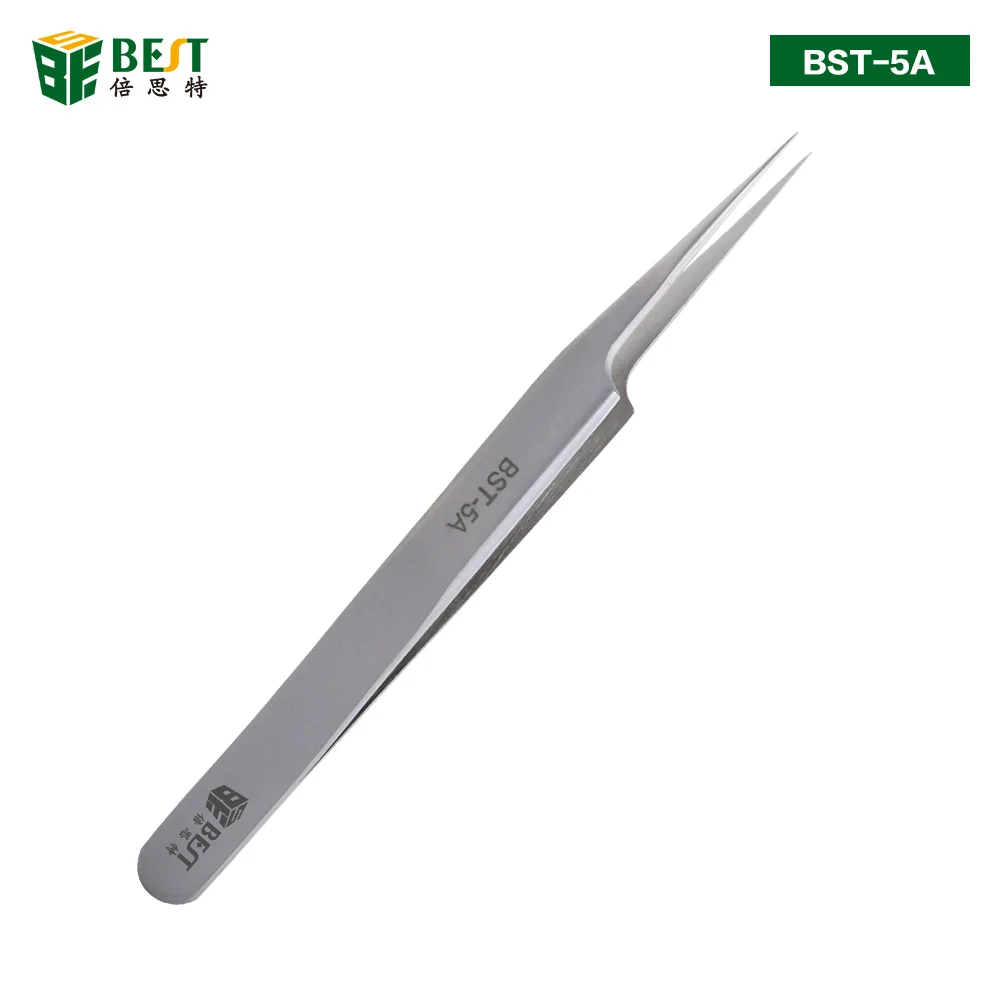 

BST-5A Wear-resistant Acid-proof Anti-magnetic Tweezers Industrial Tools Eyebrows False Eyelashes Makeup Tools